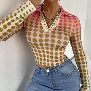 SHEIN Polka Dot Crop Top